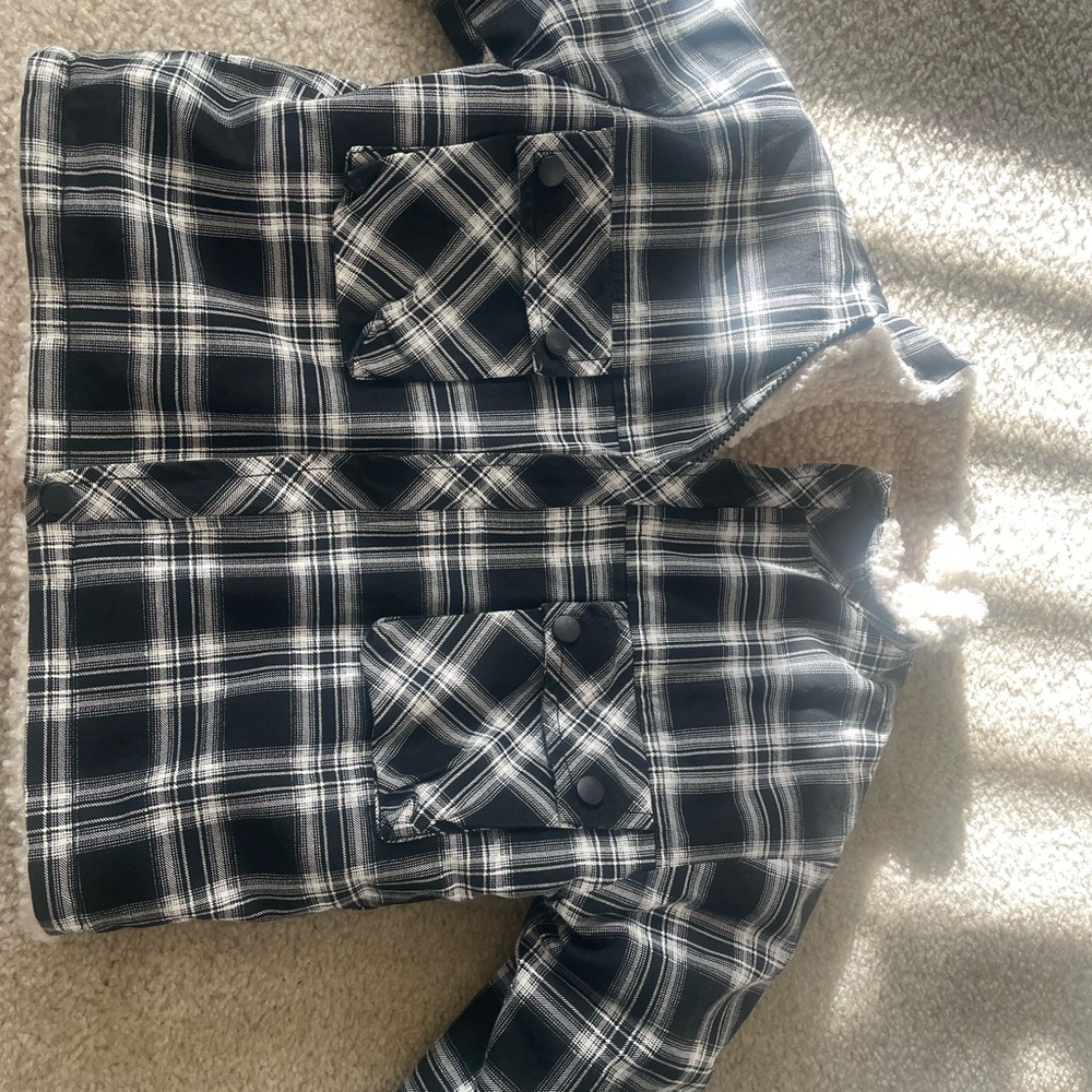 Plaid Jacket with Sherpa Lining